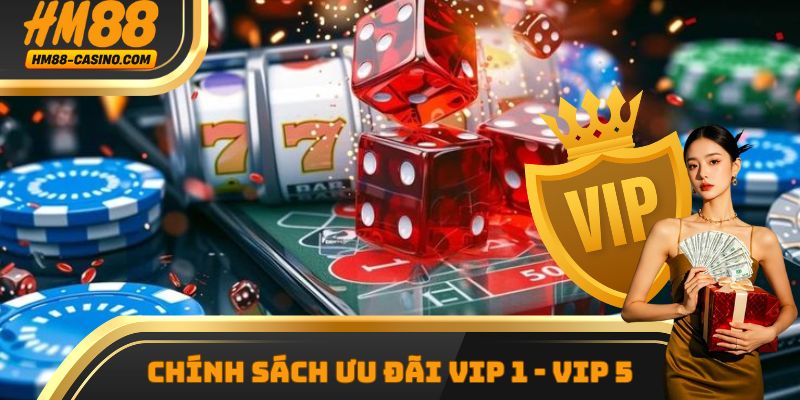 Ưu đãi cấp độ VIP 1 đến 5 theo quy định của nhà cái